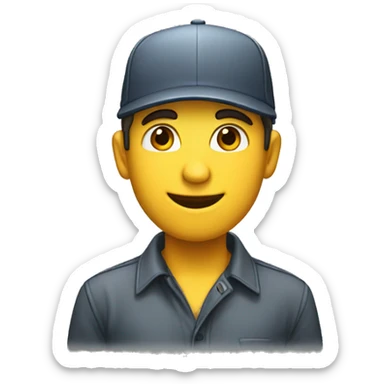 I want to create a character with a commanding profile, wearing a cap, with a happy appearance, well dressed and with a transparent background. sticker