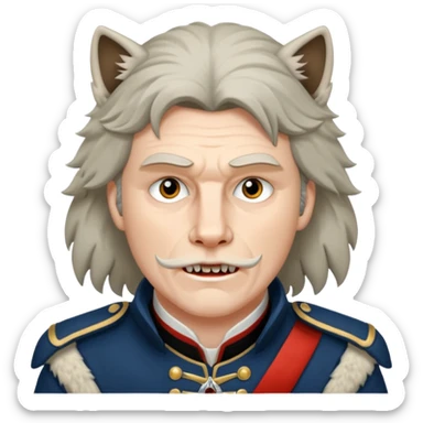 Loyalist Patrick Ferguson at the Revolutionary war Battle of Kings Mountain, with Wolves around him. sticker