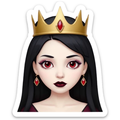 vampire girl with black crown sticker