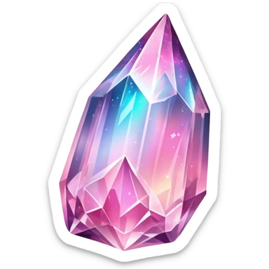 Pink iridescent nebula crystal shard sticker