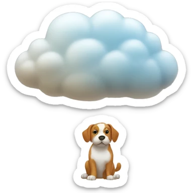 A cloud that it is raining cat and dogs sticker