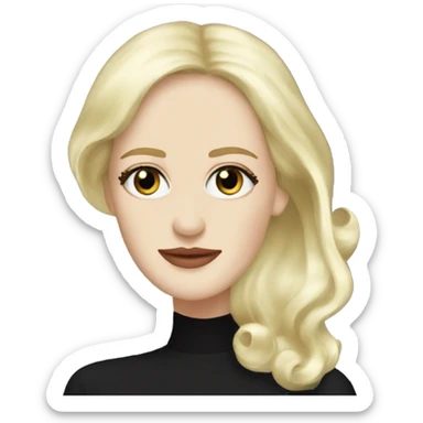 Eva Green with blonde hair in black sticker