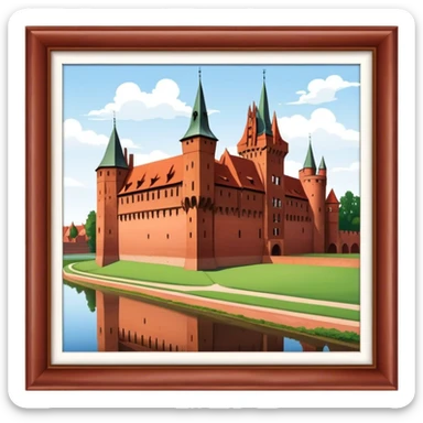 Malbork Castle Landmark Emoji – Featuring the red-brick fortress with its Gothic walls. sticker