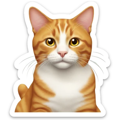 Ginger cat with a white chest sitting  sticker