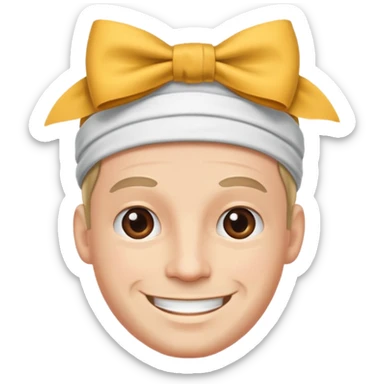 adult man with head bow  sticker