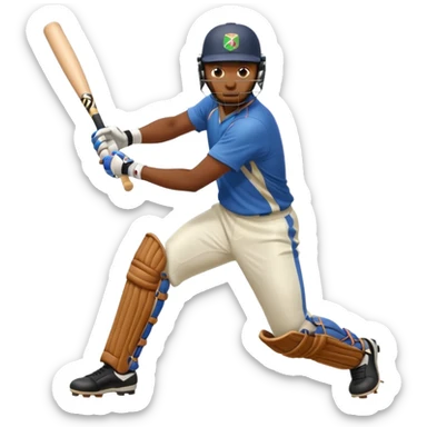 Right handed Batsmen playing a front foot shot sticker