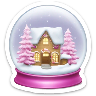 Snowglobe pink Christmas  sticker