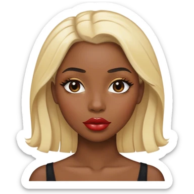 black woman with blonde hair and pretty lips  sticker