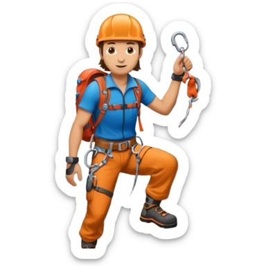 Climber with carabiners in Mountain Climbing Team sticker