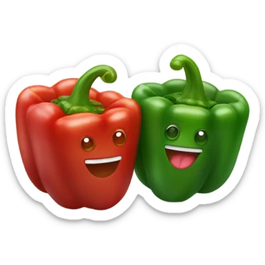 red and green bell peppers  sticker