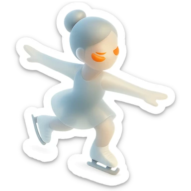 A figure skater girl with orange eye patches under her eyes sticker