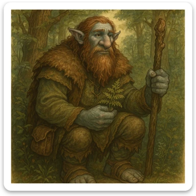 firbolg, gentle giant forest dweller, fantasy style, detailed fantasy illustration sticker