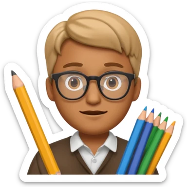 3D imoji of man who is graphics design sticker