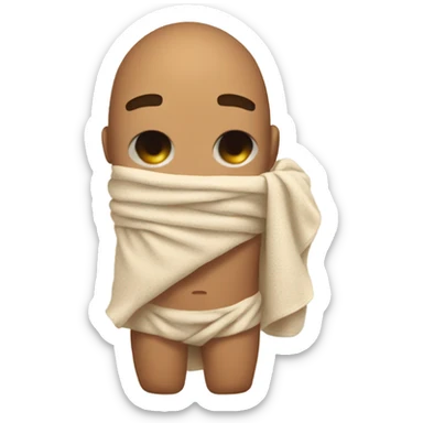 tan dude in a towel drying off sticker