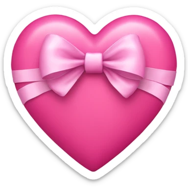 pink heart with bow sticker