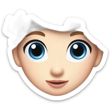 Princess Peach and she has dark hair and blue eyes sticker