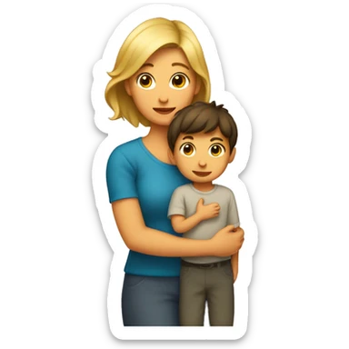 niño pequeño con su mama sticker