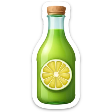 Bottled green lemon juice sticker