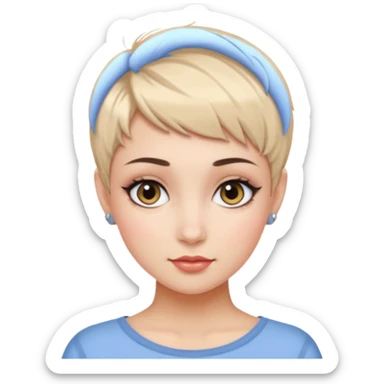 pretty bratz baddie, pretty eyes, pretty makeup, pixie cut sticker