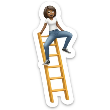 Person on latter with skinny jeans sticker