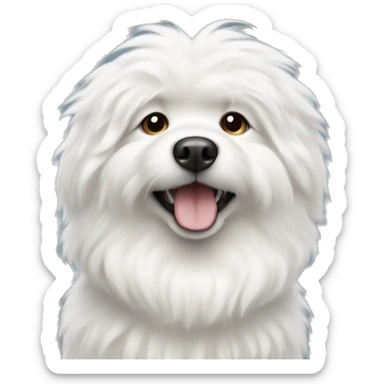 A cute fluffy white dog sticker