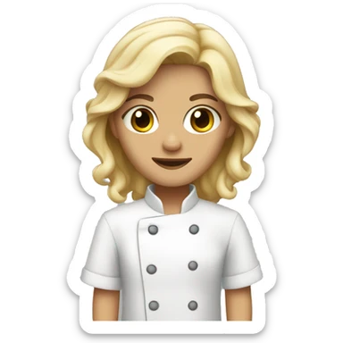 a young adult who is white and has dirty blonde hair as a chef sticker