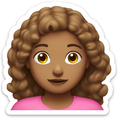 brown haired girl doing yoga with pink clothes sticker