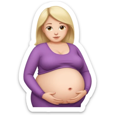 heavily pregnant woman with very very large overdue  belly sticker