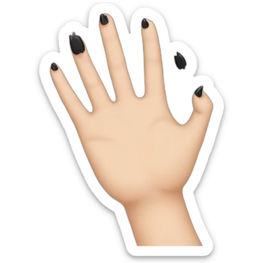 a hand with five black nails sticker