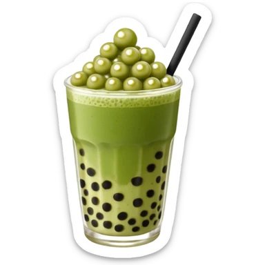 Creamy, slightly bitter matcha with a hint of sweetness, paired with soft, chewy tapioca pearls—refreshing and satisfying! sticker