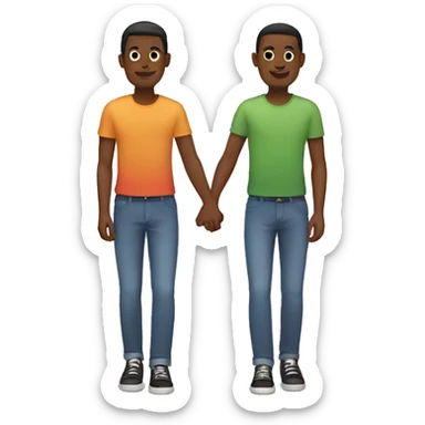 gay couple holding hands sticker