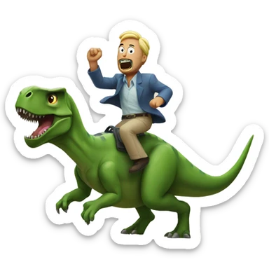 Dinosaurs Running from Pickle Rick sticker
