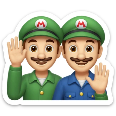 mario bros enviando saludos  sticker