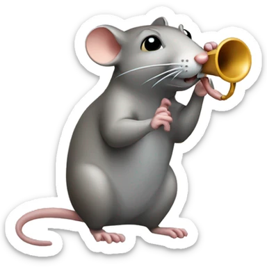 rat playing whistle sticker