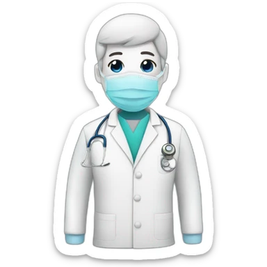 Médico con ropa de trabajo sticker