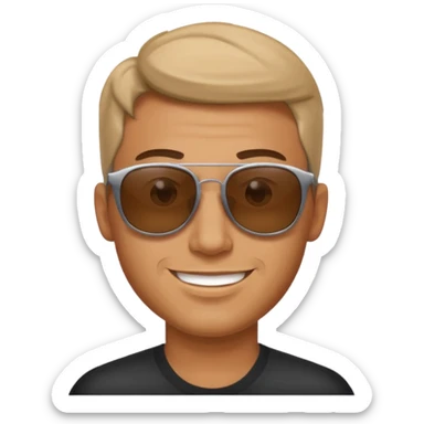 Guy smirking with sunglasses sticker