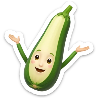 zucchini with a face doing a cartwheel sticker
