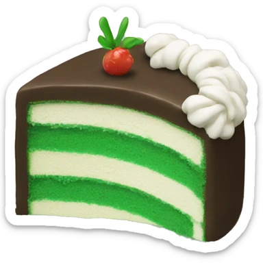 green cake no toppings white filling sticker