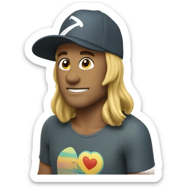 Surfer dude with love this life hat sticker