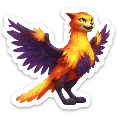 cat phoenix rising sticker