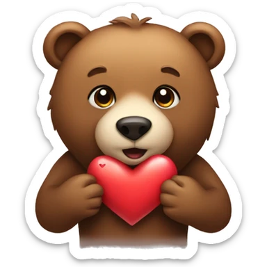 Bear with heart sticker