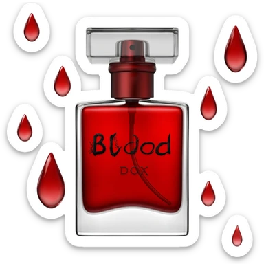 Blood perfume with Blood drops, sanguine aesthetic, gorecore sticker