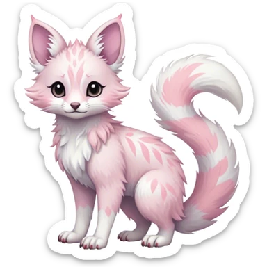 Feral Rare Fantasy cute pastel Vernid-Trico-species by LiLaiRa, random markings, tufted ears, full body sticker