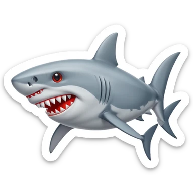 Shark with red shoes sticker