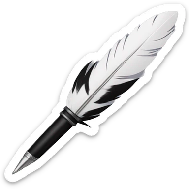 Black quill pen sticker