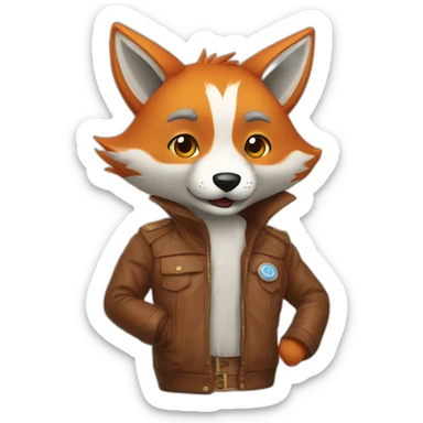 Un renard qui fais du sket sticker