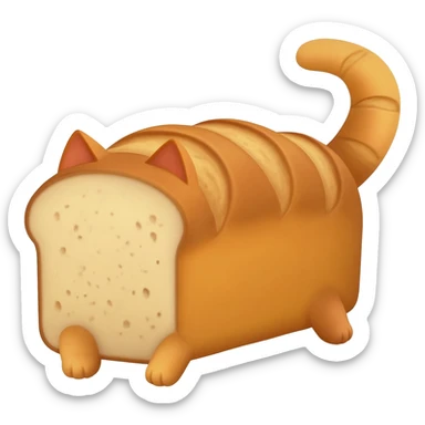 Gato con cuerpo de pan sticker