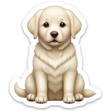White Labrador adult dog sitting sticker