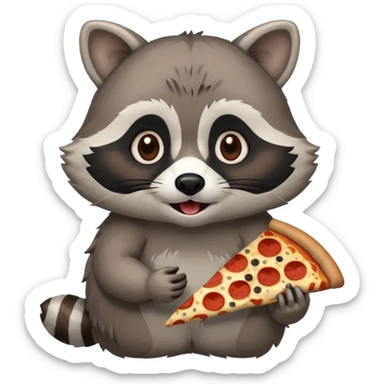 A raccoon eating junk food  sticker