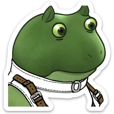 Guy with light brown hair in leather harness like the village people  sticker